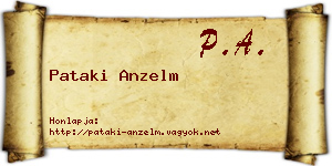 Pataki Anzelm névjegykártya